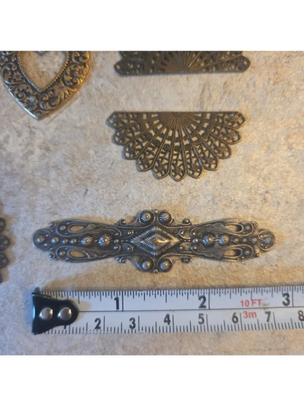 23 Assorted Charms Silver & Gold Toned Floral Hearts Bows Fan for Jewelry Making